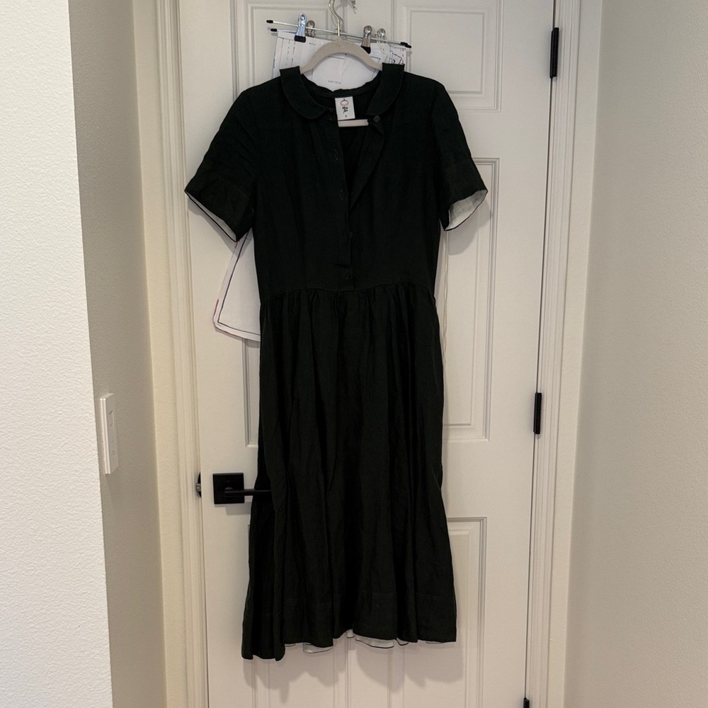 NWOT son de flor short sleeve classic dress in evergreen, size S